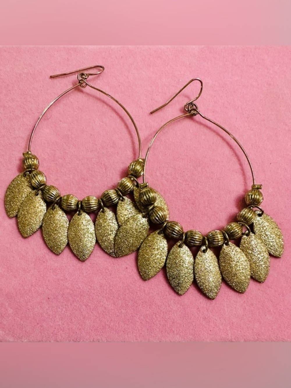 Gold Fringe Hoop Earrings